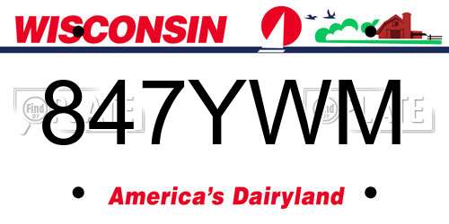 847YWM Wisconsin License Plate