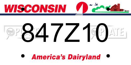 847Z10 Wisconsin License Plate