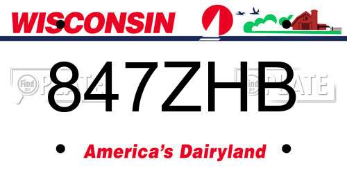 847ZHB Wisconsin License Plate