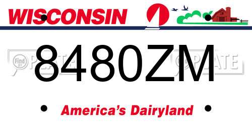 8480ZM Wisconsin License Plate