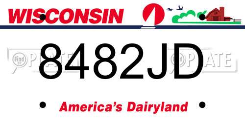 8482JD Wisconsin License Plate