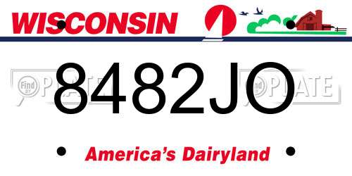 8482JO Wisconsin License Plate