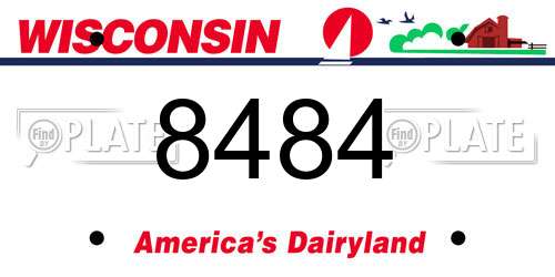 8484 Wisconsin License Plate