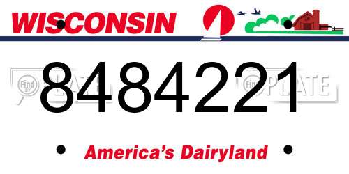 8484221 Wisconsin License Plate