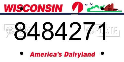 8484271 Wisconsin License Plate