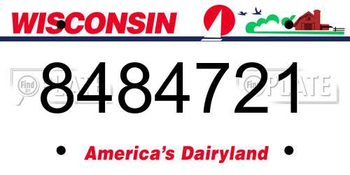 8484721 Wisconsin License Plate