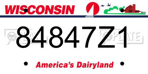 84847Z1 Wisconsin License Plate