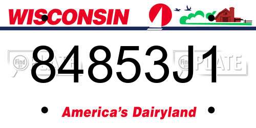 84853J1 Wisconsin License Plate