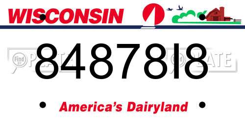 84878I8 Wisconsin License Plate