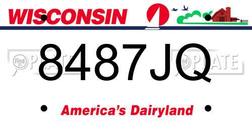 8487JQ Wisconsin License Plate