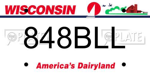 848BLL Wisconsin License Plate