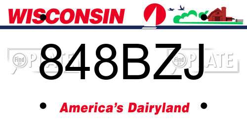 848BZJ Wisconsin License Plate