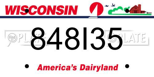 848I35 Wisconsin License Plate