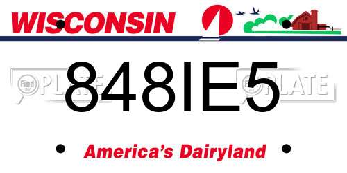 848IE5 Wisconsin License Plate