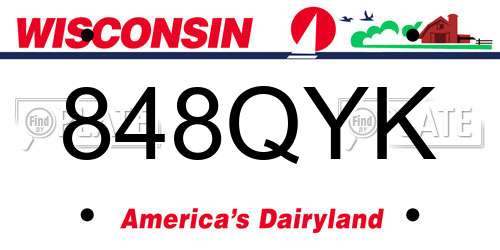 848QYK Wisconsin License Plate