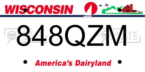 848QZM Wisconsin License Plate