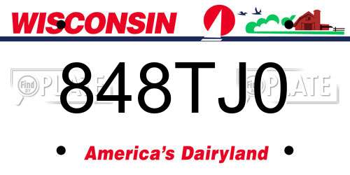 848TJ0 Wisconsin License Plate