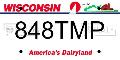 848TMP Wisconsin License Plate