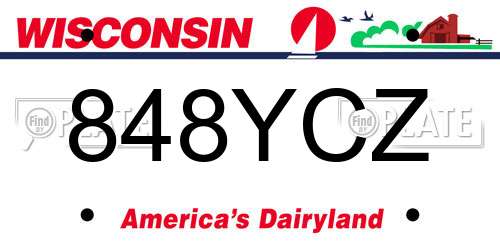 848YCZ Wisconsin License Plate