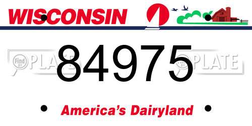 84975 Wisconsin License Plate
