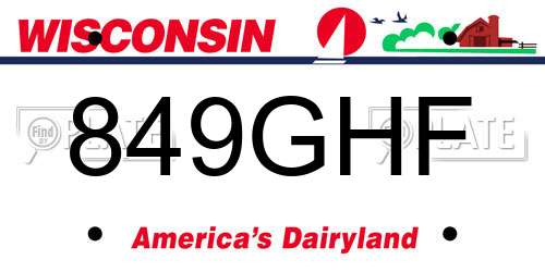 849GHF Wisconsin License Plate