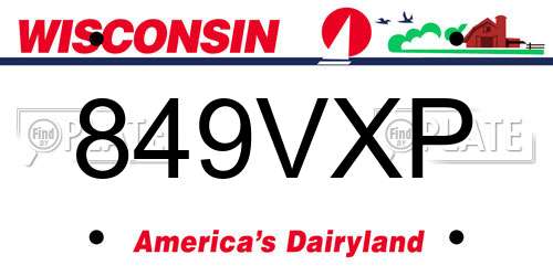 849VXP Wisconsin License Plate
