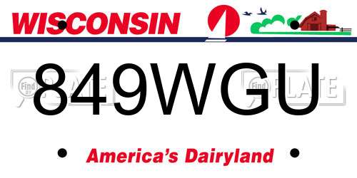849WGU Wisconsin License Plate