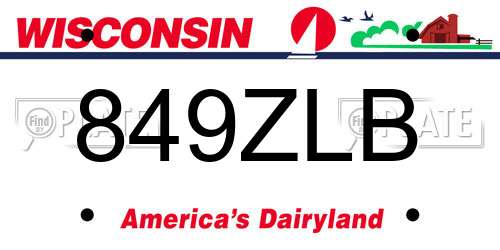 849ZLB Wisconsin License Plate