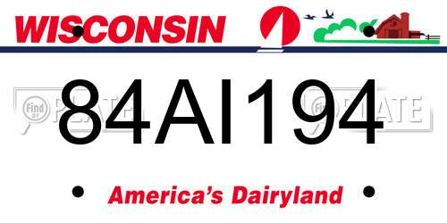 84AI194 Wisconsin License Plate
