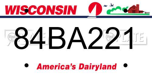 84BA221 Wisconsin License Plate