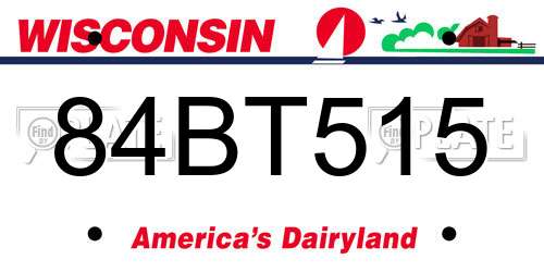 84BT515 Wisconsin License Plate