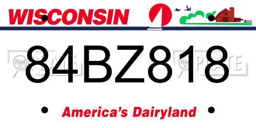 84BZ818 Wisconsin License Plate