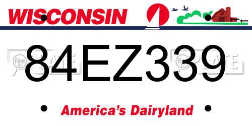 84EZ339 Wisconsin License Plate
