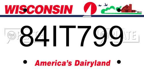 84IT799 Wisconsin License Plate