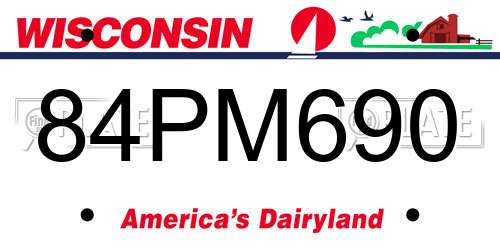 84PM690 Wisconsin License Plate
