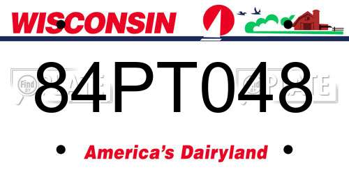 84PT048 Wisconsin License Plate