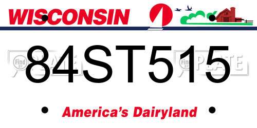 84ST515 Wisconsin License Plate