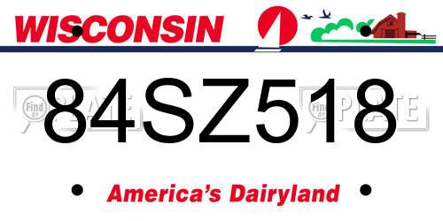 84SZ518 Wisconsin License Plate
