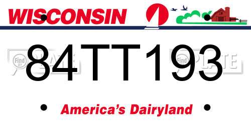 84TT193 Wisconsin License Plate