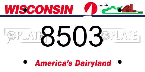 8503 Wisconsin License Plate
