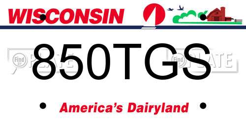 850TGS Wisconsin License Plate