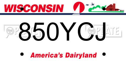850YCJ Wisconsin License Plate