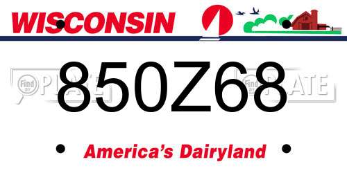 850Z68 Wisconsin License Plate