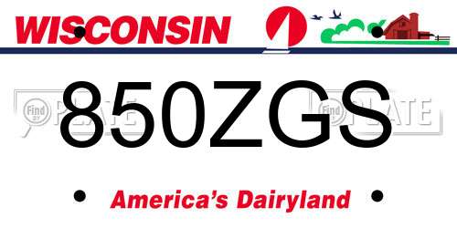 850ZGS Wisconsin License Plate
