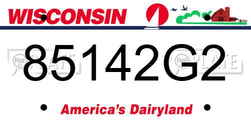 85142G2 Wisconsin License Plate