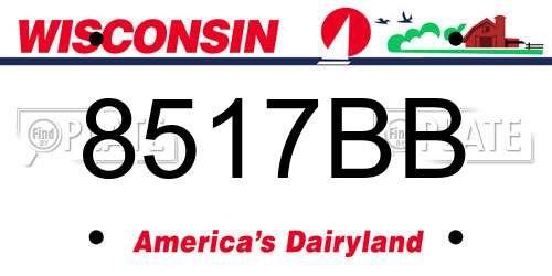 8517BB Wisconsin License Plate