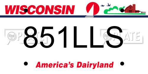 851LLS Wisconsin License Plate