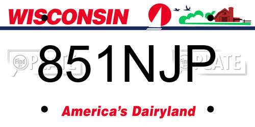 851NJP Wisconsin License Plate