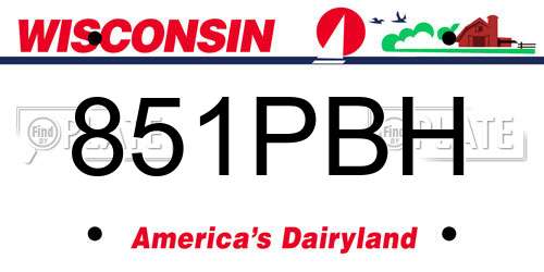 851PBH Wisconsin License Plate