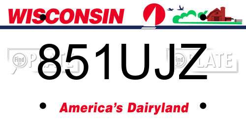 851UJZ Wisconsin License Plate
